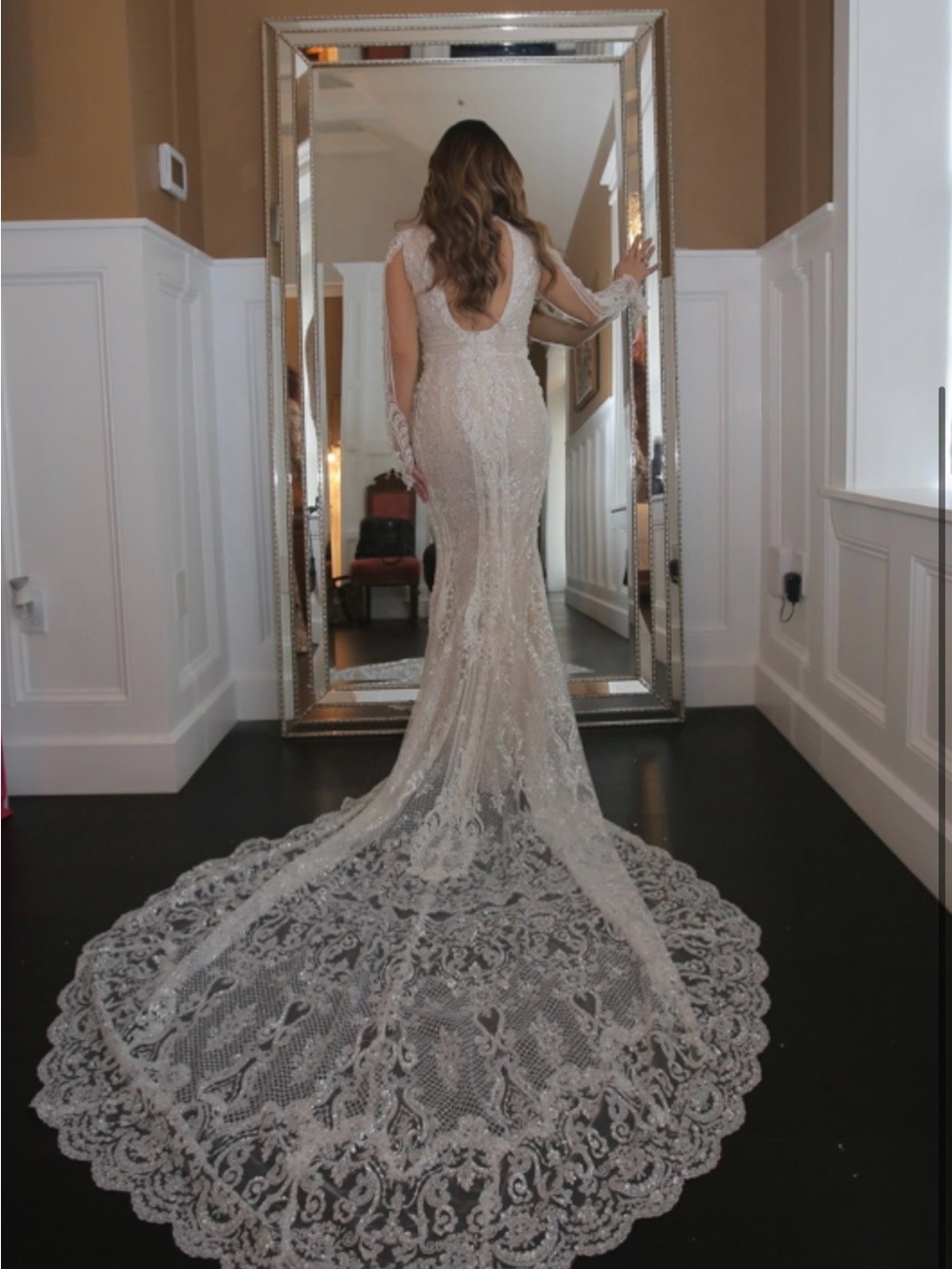 Galia Lahav Bridal Gown with Long Scalloped Train - Cream